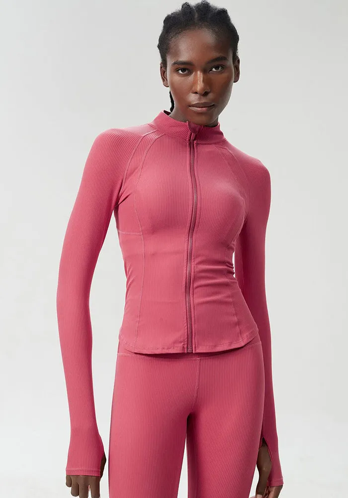 Sleek High-Performance Zip-Up Long Sleeve Yoga &amp; Fitness Top