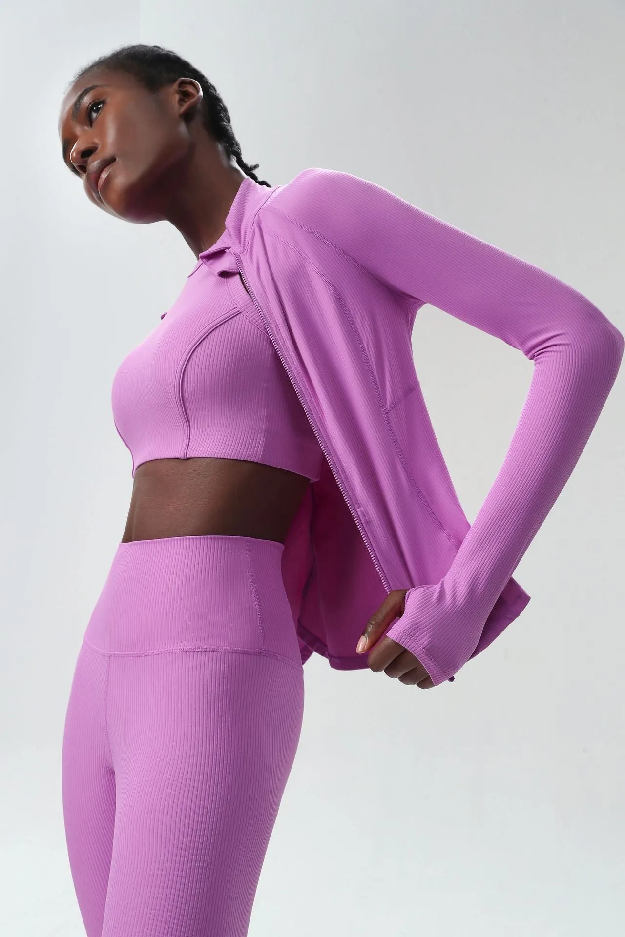 Sleek High-Performance Zip-Up Long Sleeve Yoga &amp; Fitness Top