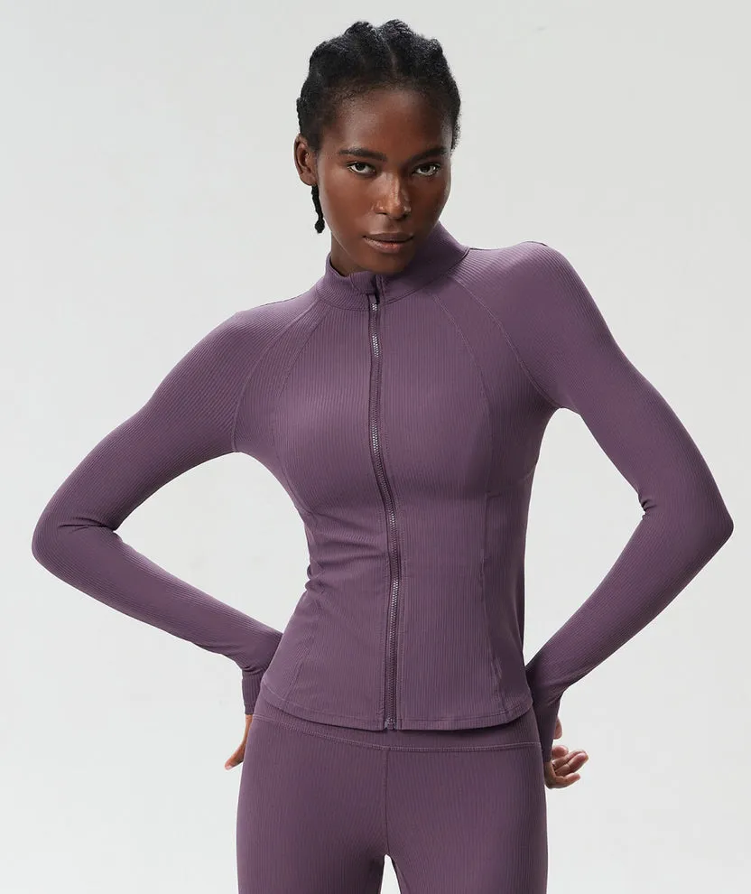 Sleek High-Performance Zip-Up Long Sleeve Yoga &amp; Fitness Top