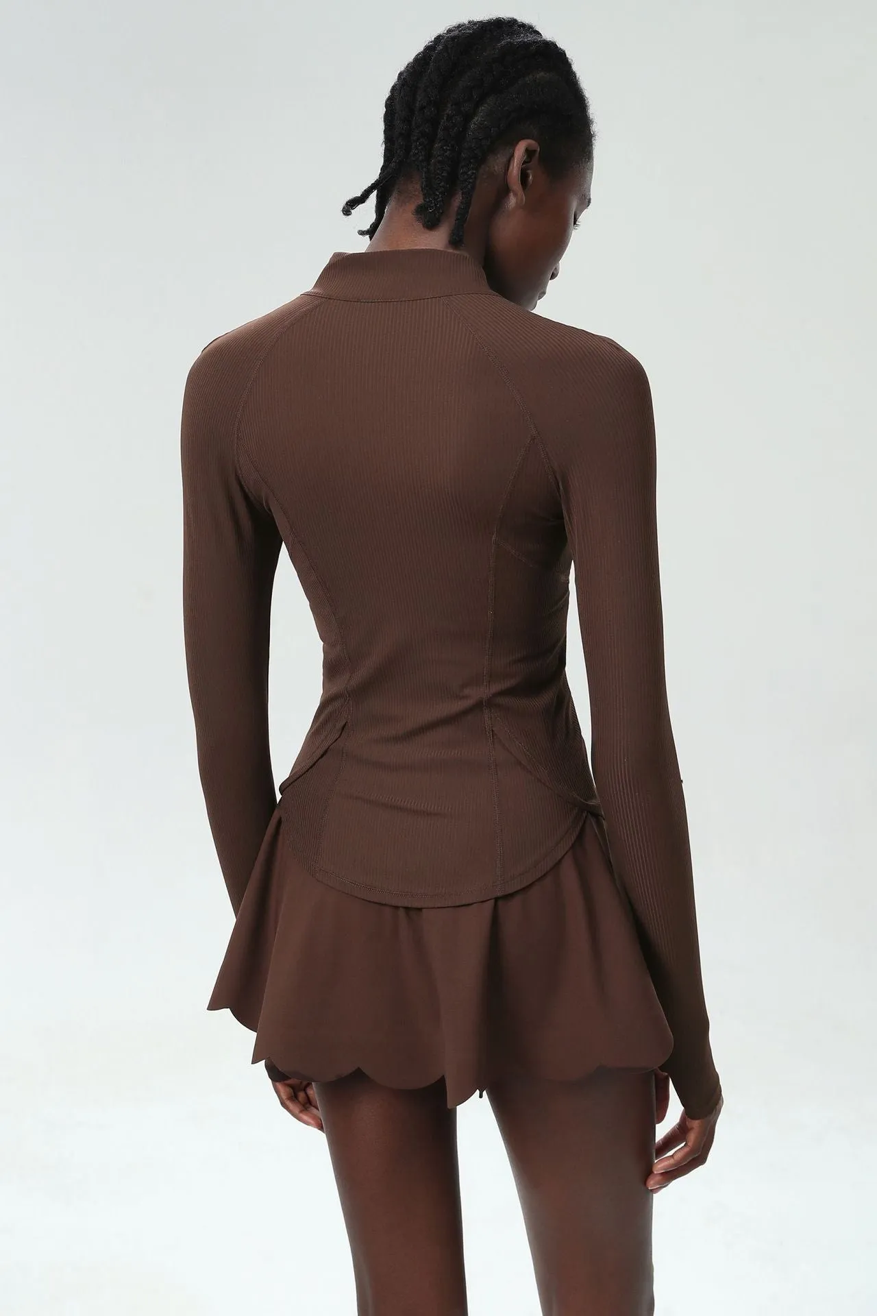 Sleek High-Performance Zip-Up Long Sleeve Yoga &amp; Fitness Top