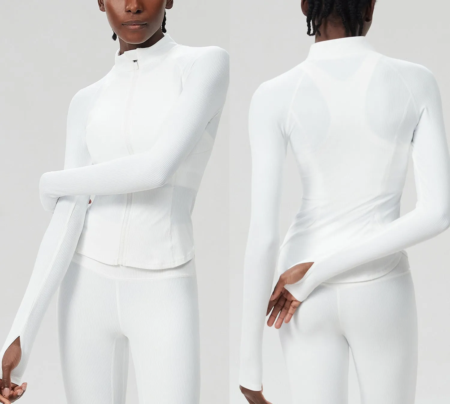 Sleek High-Performance Zip-Up Long Sleeve Yoga &amp; Fitness Top