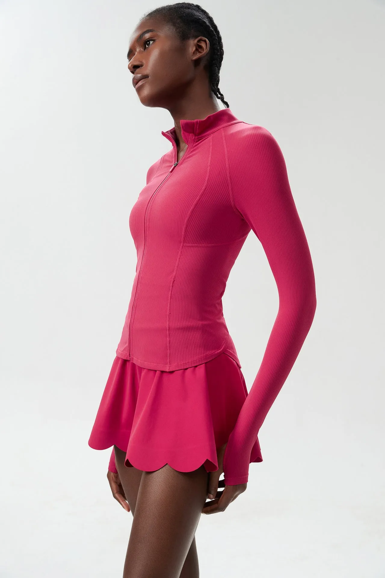 Sleek High-Performance Zip-Up Long Sleeve Yoga &amp; Fitness Top