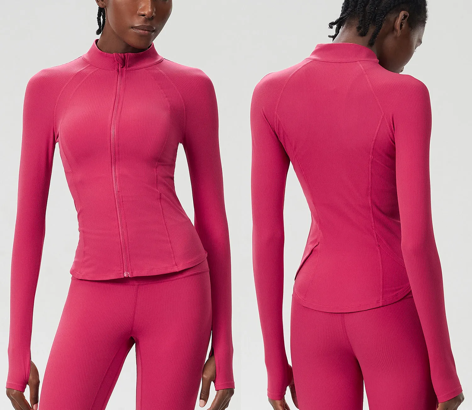 Sleek High-Performance Zip-Up Long Sleeve Yoga &amp; Fitness Top