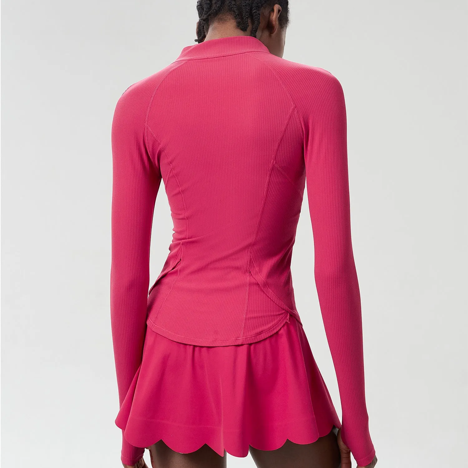 Sleek High-Performance Zip-Up Long Sleeve Yoga &amp; Fitness Top