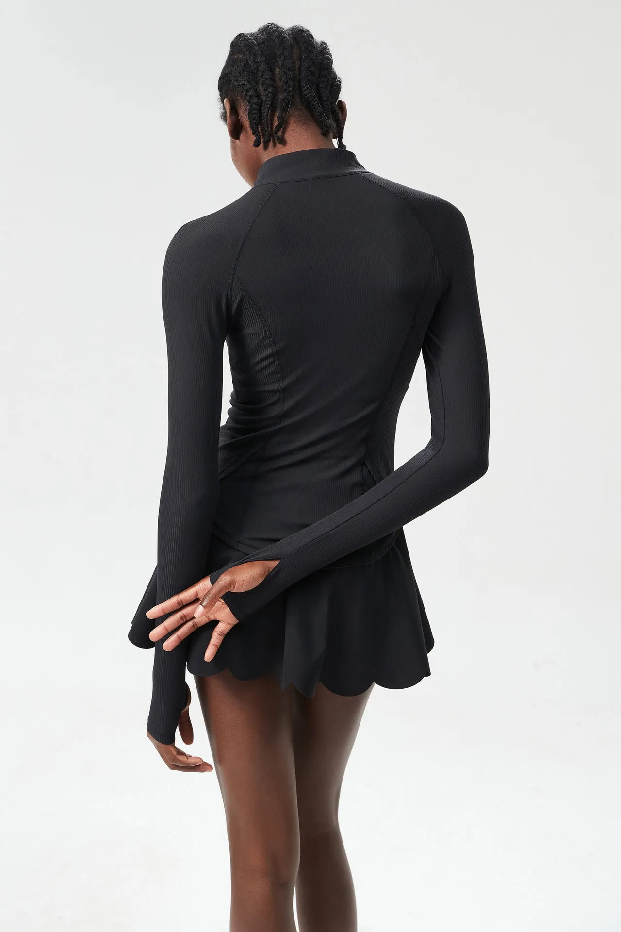 Sleek High-Performance Zip-Up Long Sleeve Yoga &amp; Fitness Top