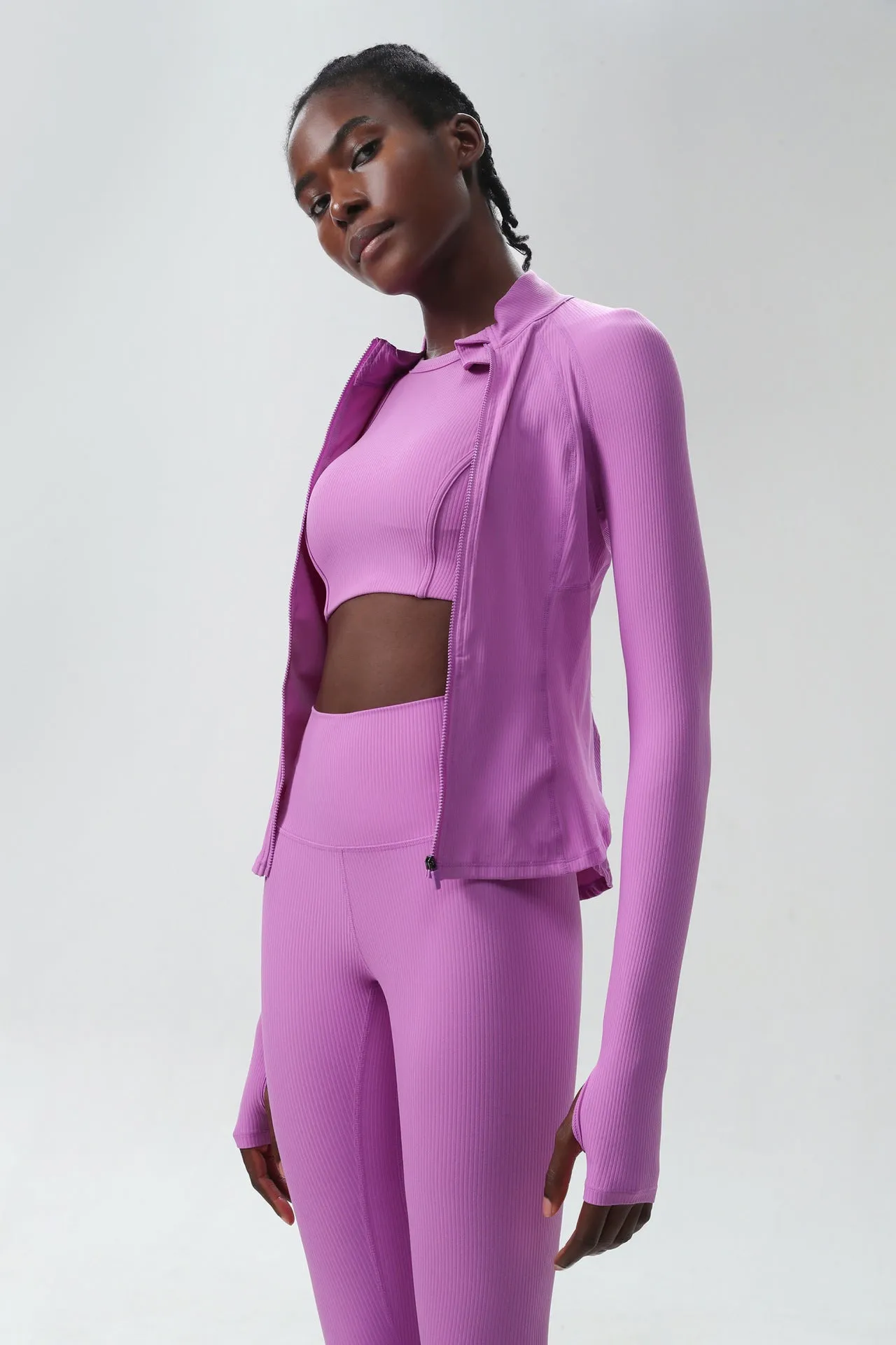 Sleek High-Performance Zip-Up Long Sleeve Yoga &amp; Fitness Top