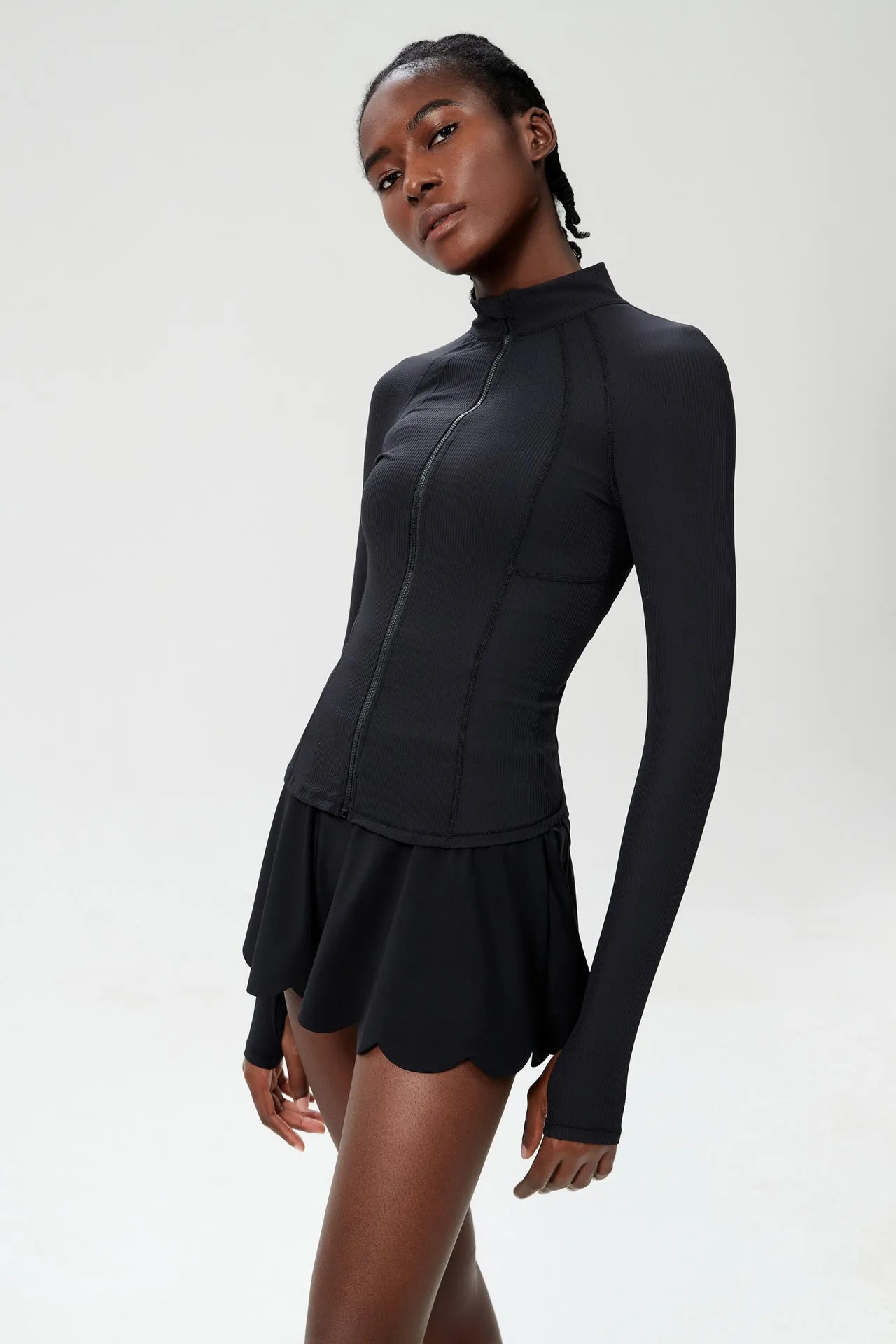 Sleek High-Performance Zip-Up Long Sleeve Yoga &amp; Fitness Top