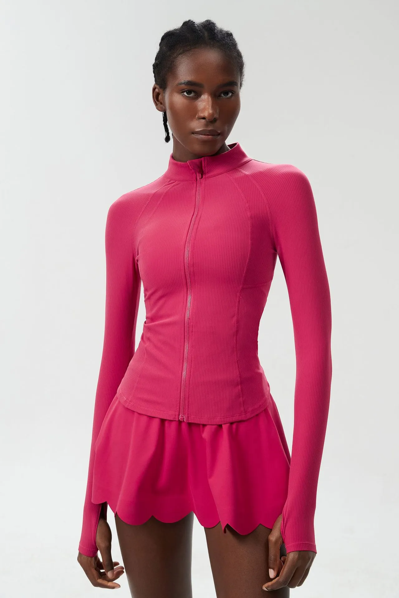 Sleek High-Performance Zip-Up Long Sleeve Yoga &amp; Fitness Top
