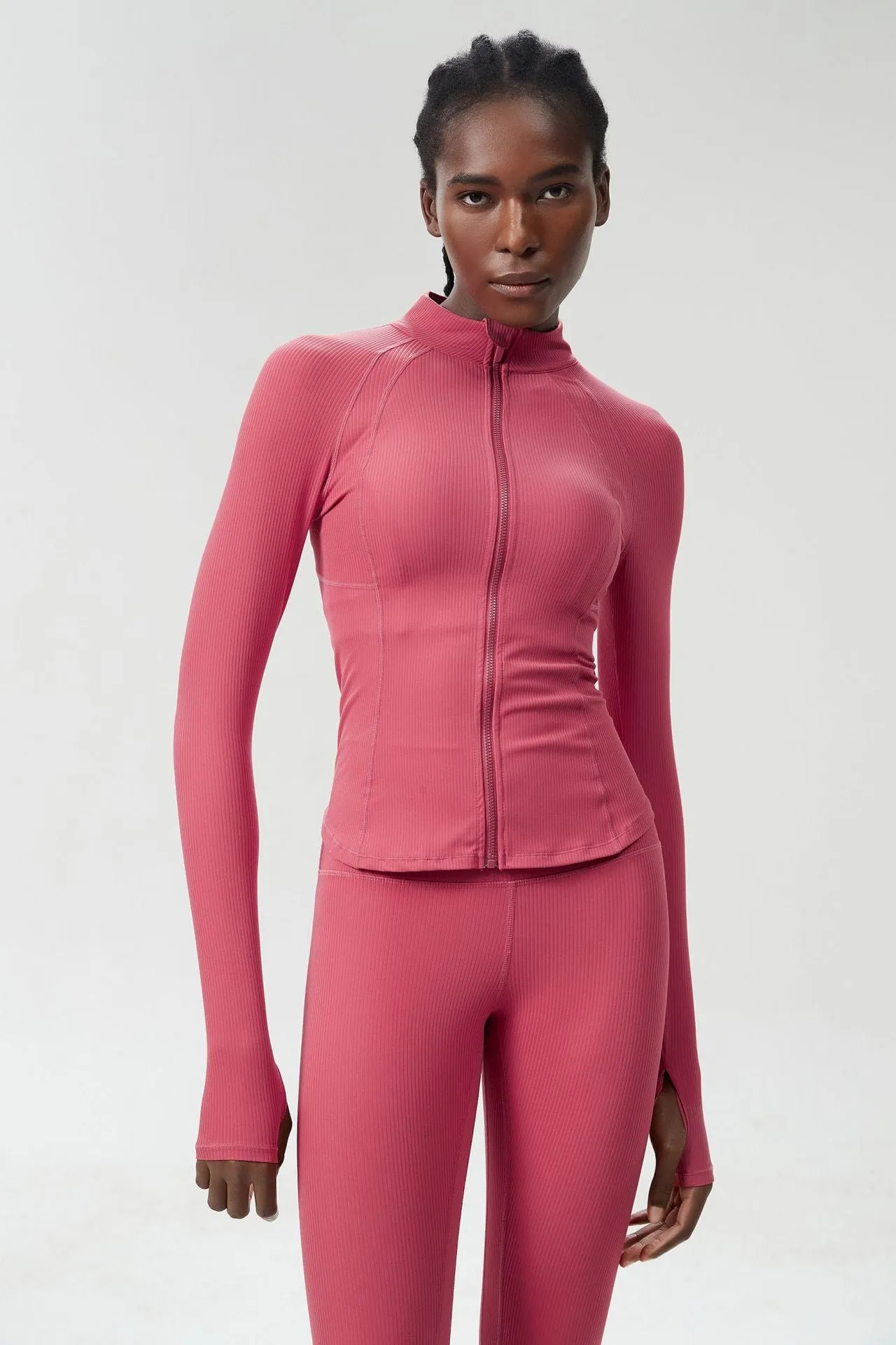Sleek High-Performance Zip-Up Long Sleeve Yoga &amp; Fitness Top