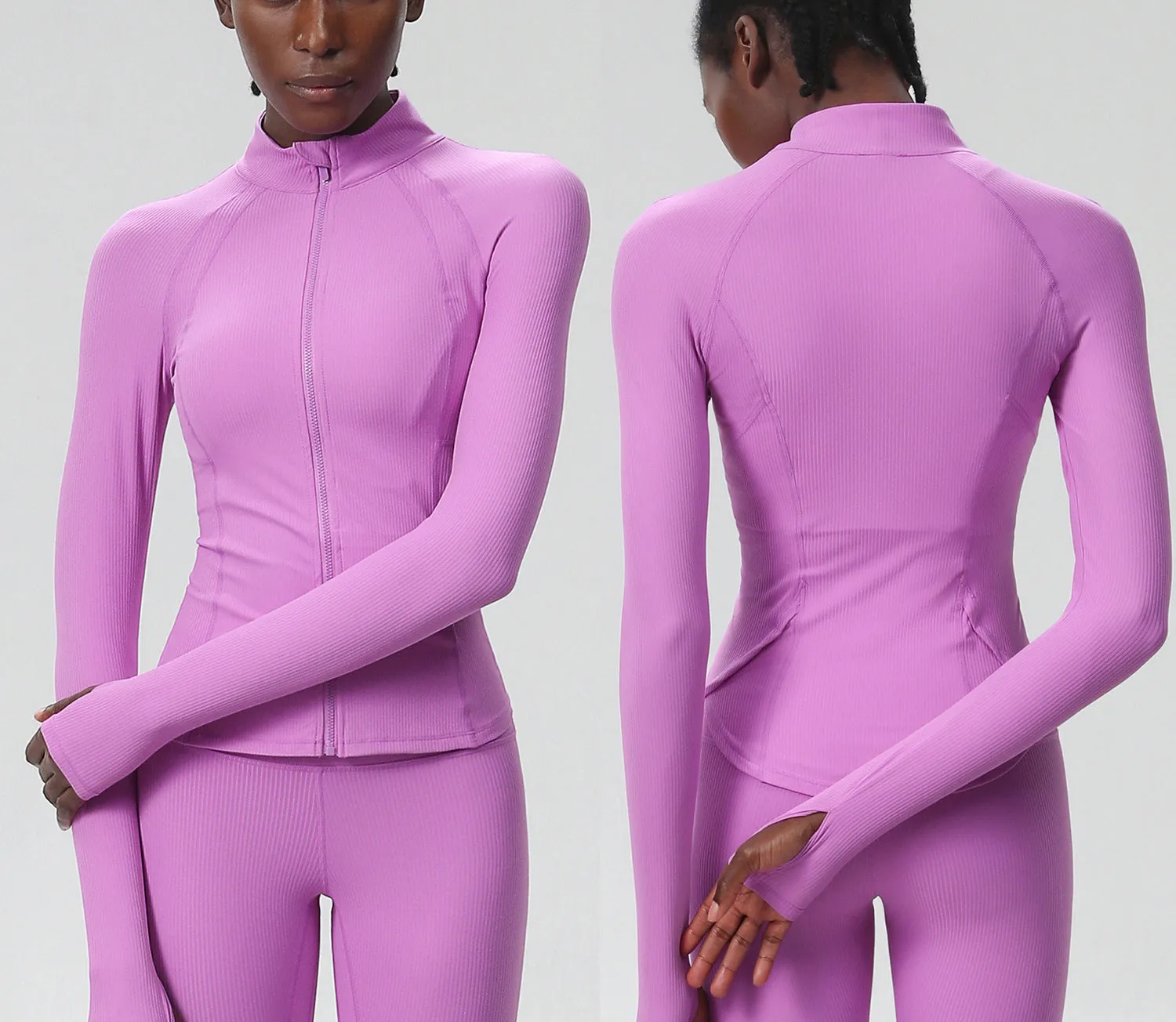 Sleek High-Performance Zip-Up Long Sleeve Yoga &amp; Fitness Top