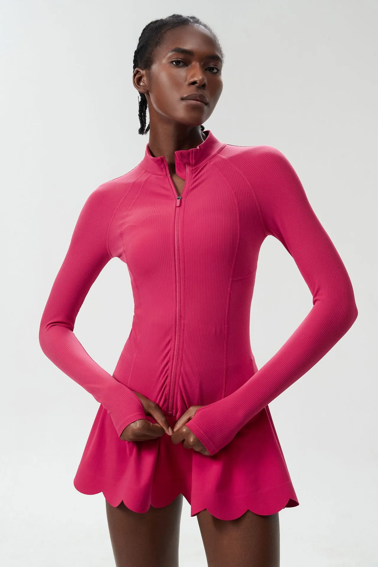Sleek High-Performance Zip-Up Long Sleeve Yoga &amp; Fitness Top