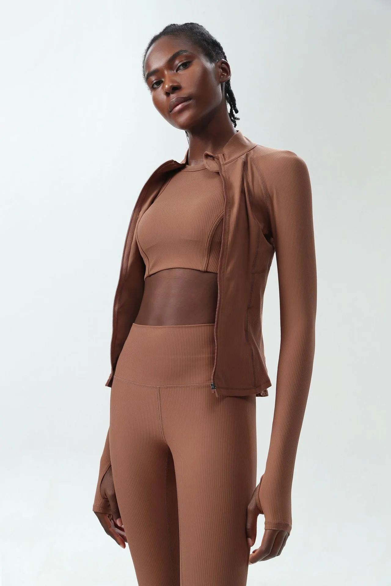 Sleek High-Performance Zip-Up Long Sleeve Yoga &amp; Fitness Top