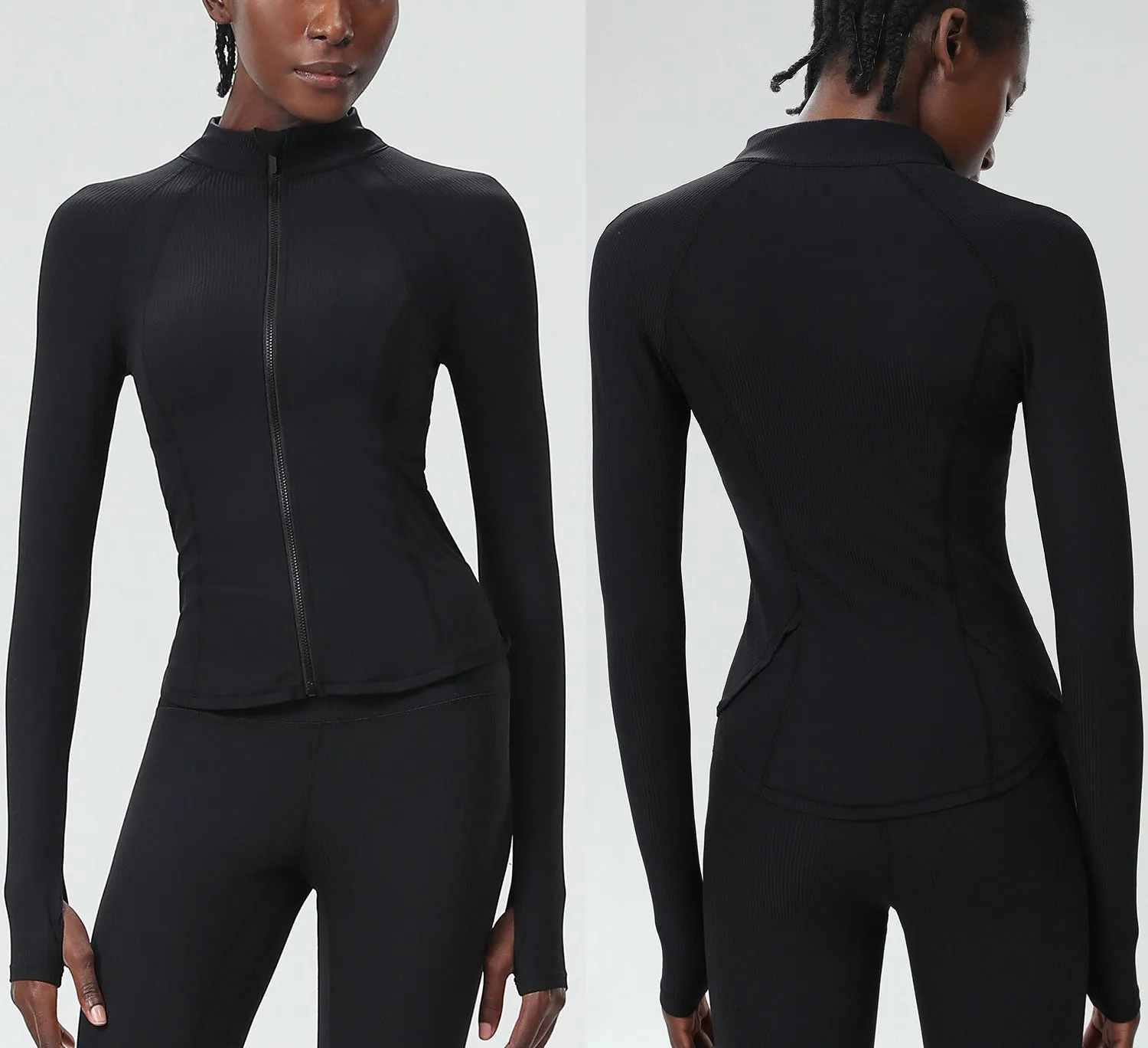 Sleek High-Performance Zip-Up Long Sleeve Yoga &amp; Fitness Top