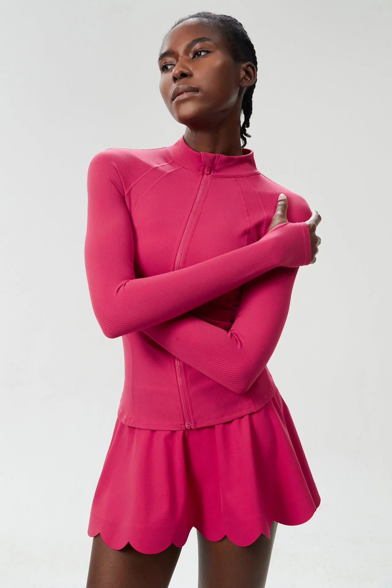 Sleek High-Performance Zip-Up Long Sleeve Yoga &amp; Fitness Top