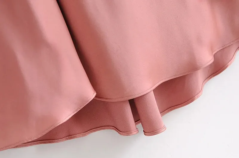 Sling Backless Silk Satin Slit Leg Midi Dresses