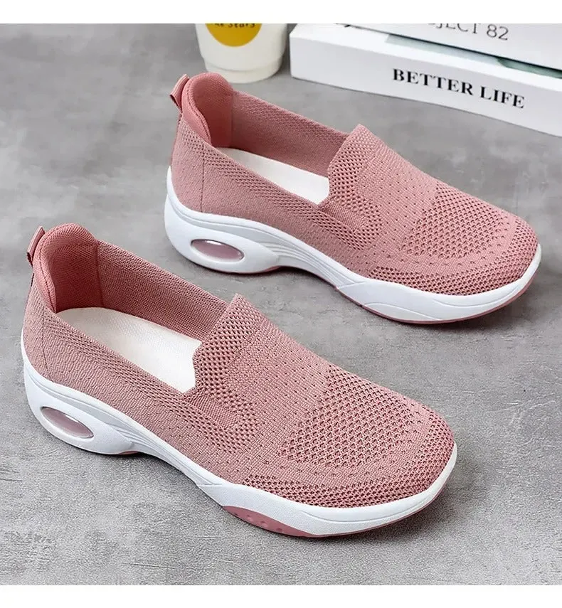 Slip-On Walking Sneakers | Breathable Knit | Lightweight & Comfortable