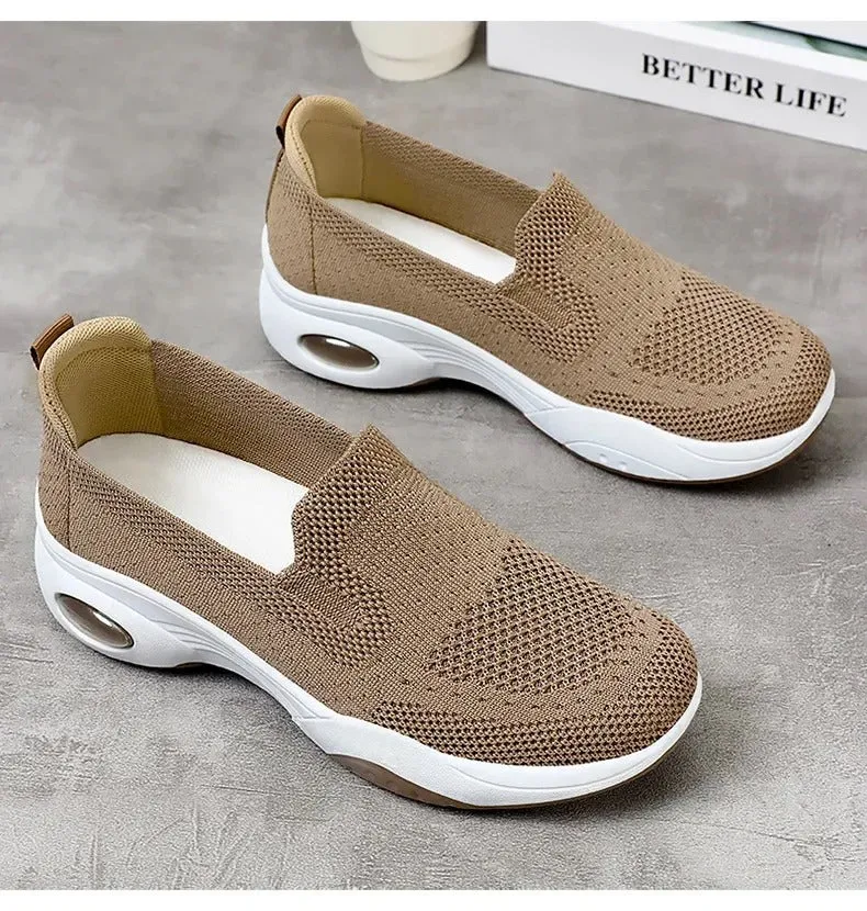 Slip-On Walking Sneakers | Breathable Knit | Lightweight & Comfortable
