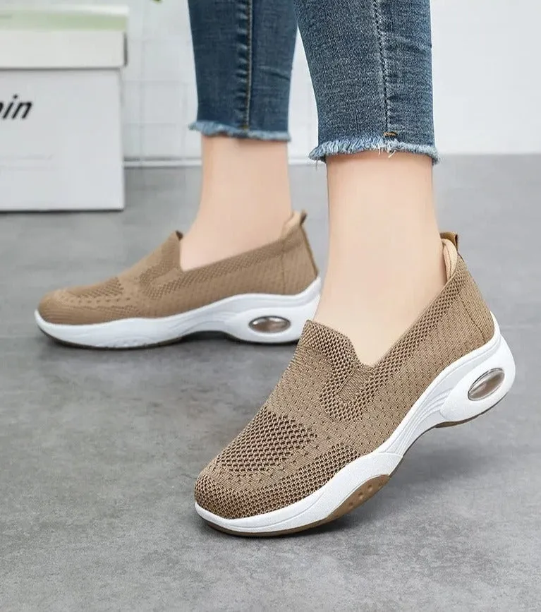 Slip-On Walking Sneakers | Breathable Knit | Lightweight & Comfortable