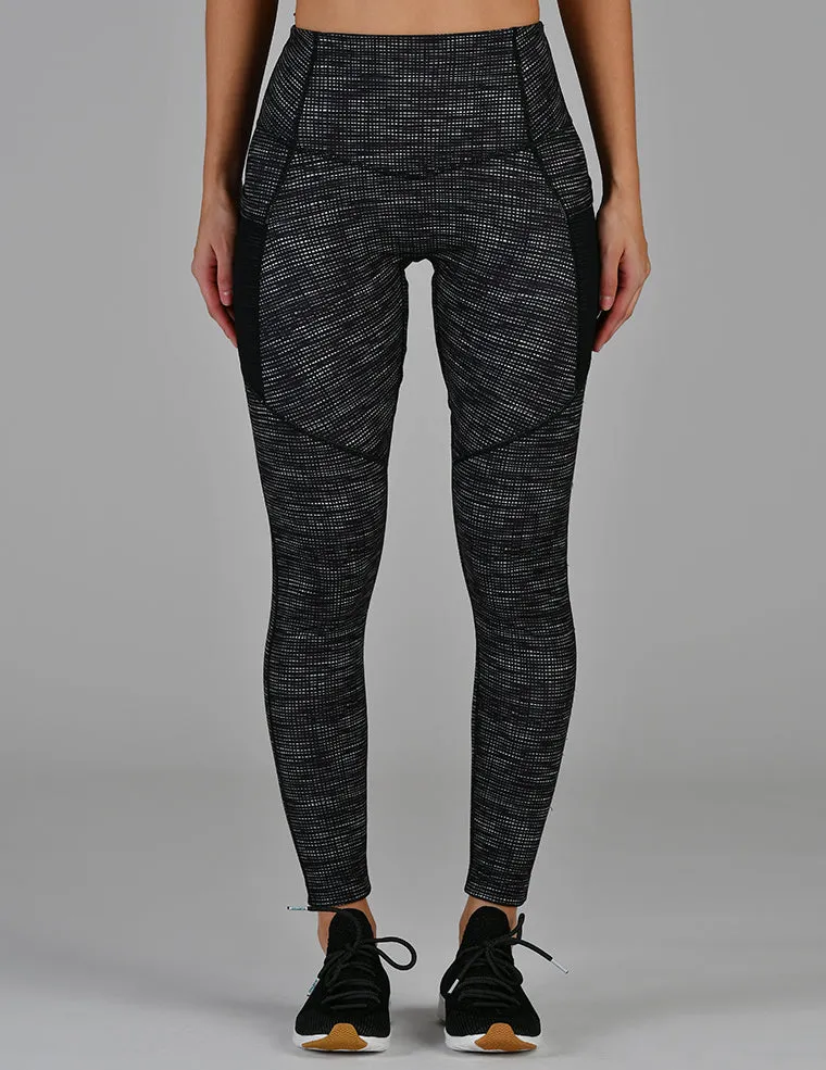Social Legging: Black Illusionary Print