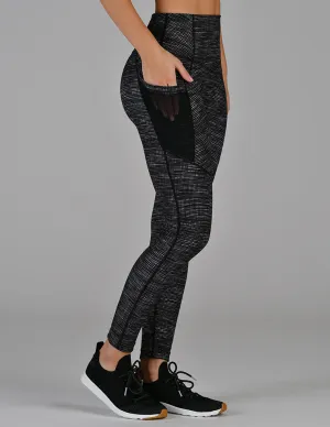 Social Legging: Black Illusionary Print