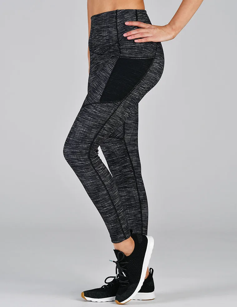 Social Legging: Black Illusionary Print