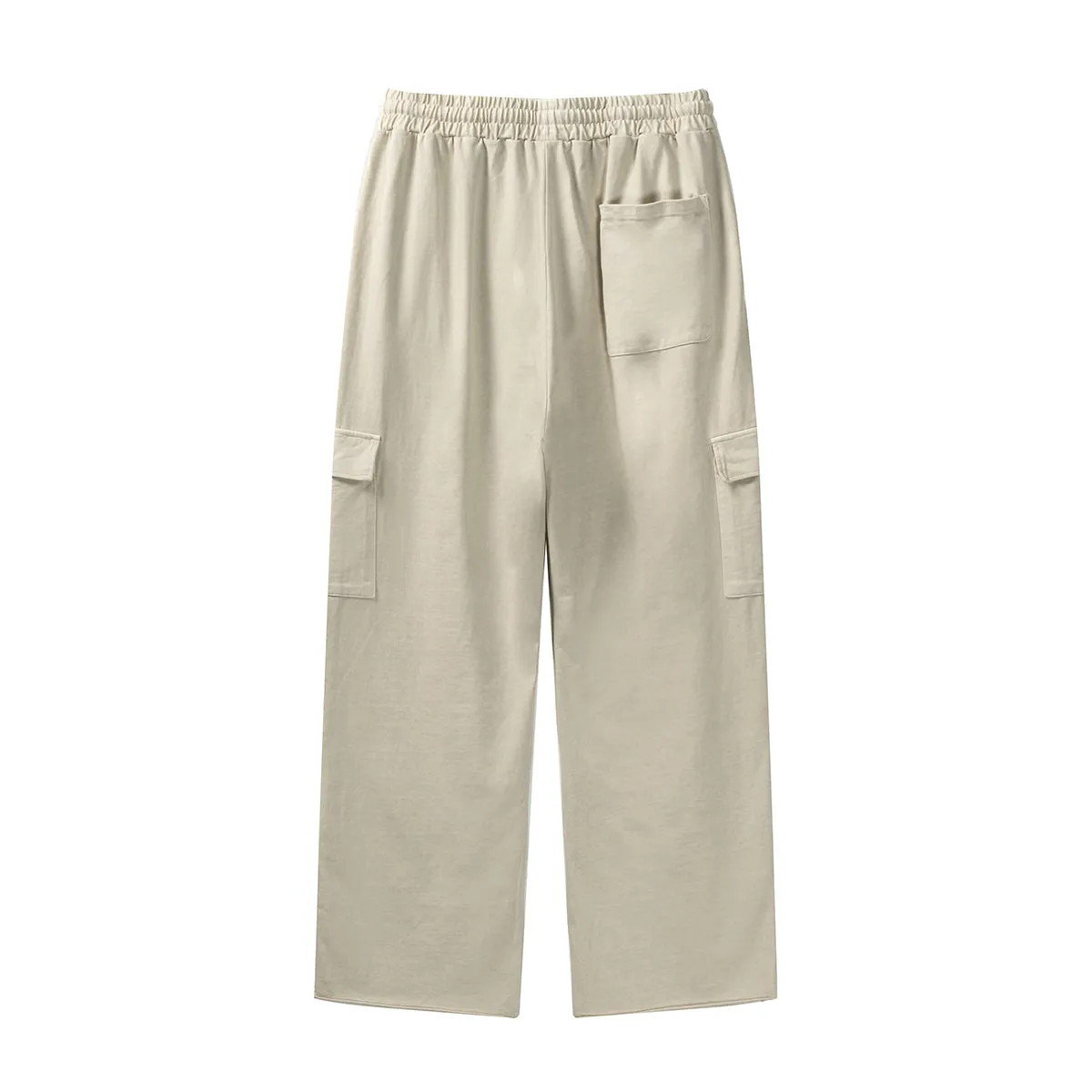 Solid Color Washed Cargo Sweatpants