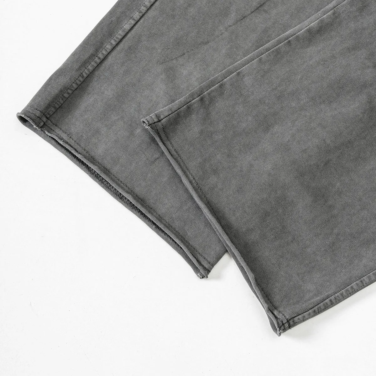 Solid Color Washed Cargo Sweatpants