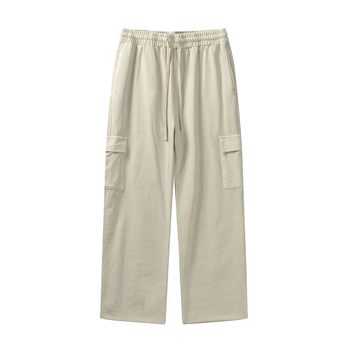 Solid Color Washed Cargo Sweatpants