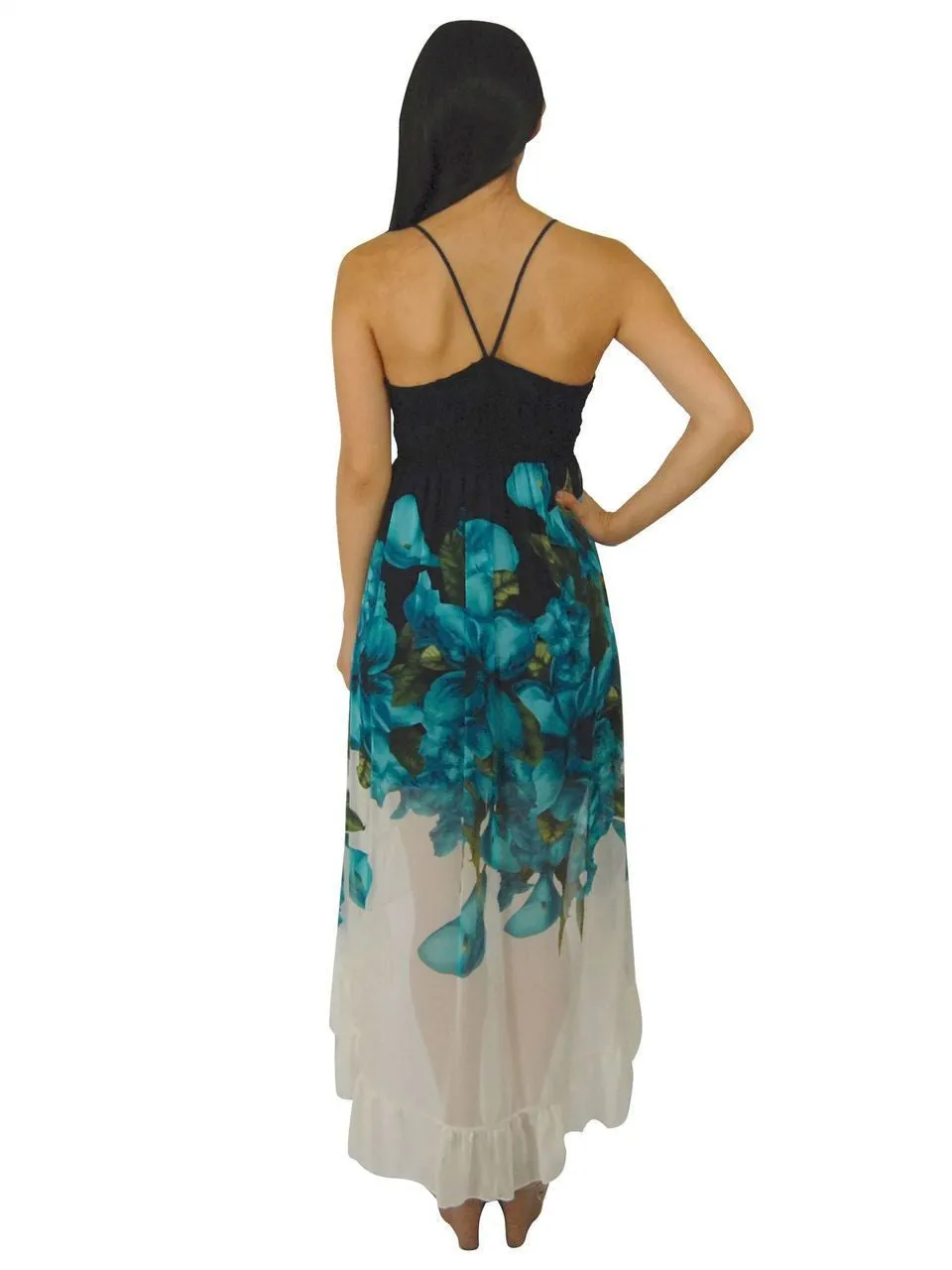 Spaghetti Strap Hi Low Chiffon Dress