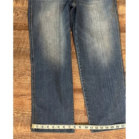 Spanx Straight Leg Ankle Jean Vintage Indigo XL Pull On Distressed Stretch