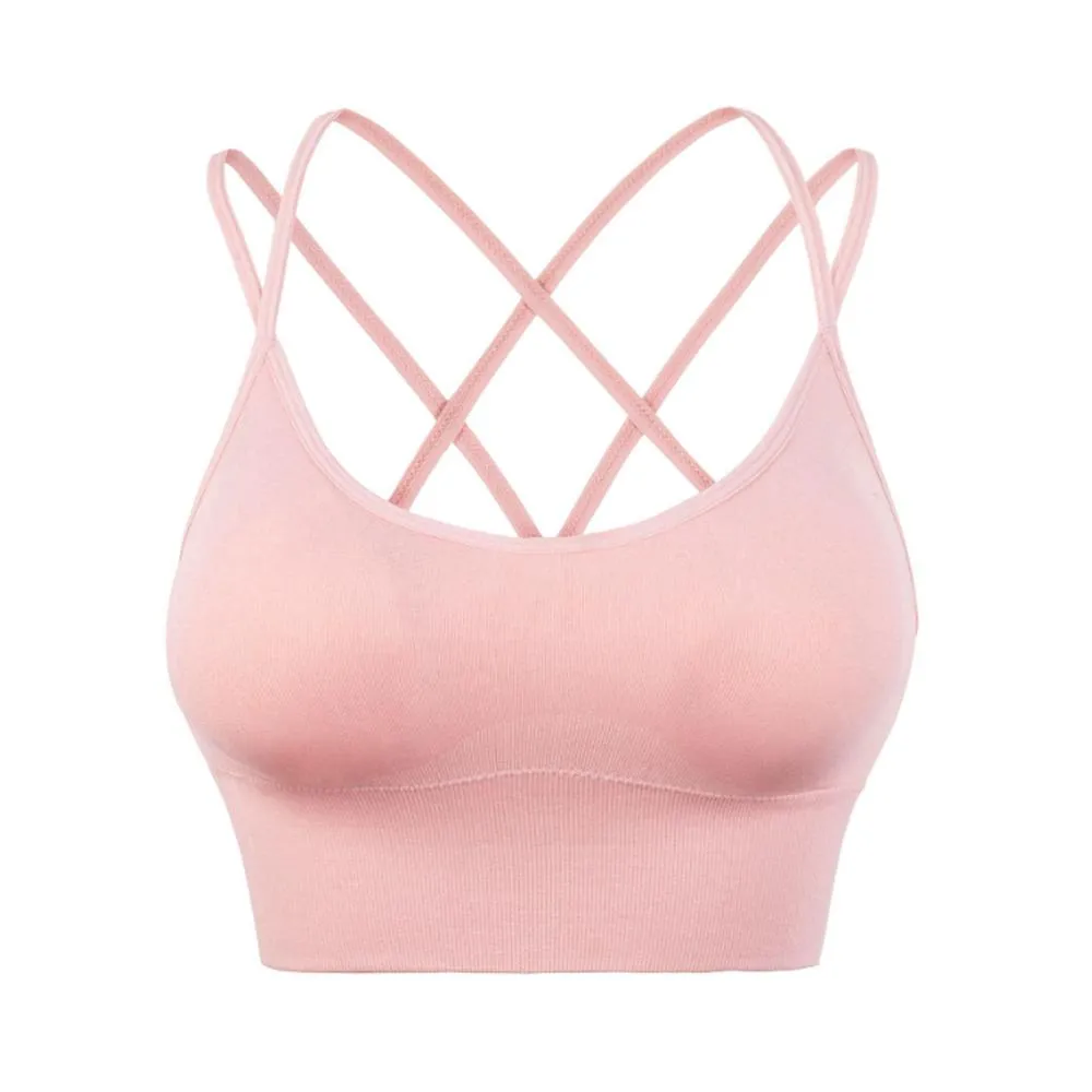 Sport Bras Cross Back Padded Cross Cropped Bras for Yoga Fitness