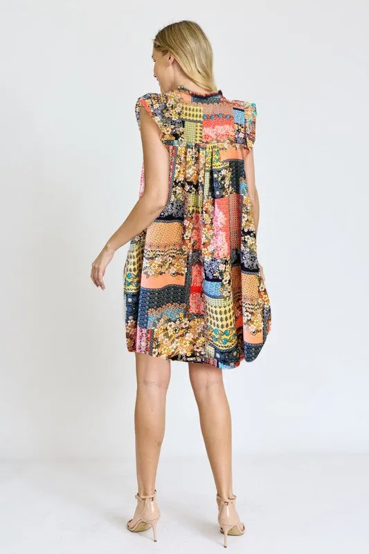 Spring Ruffle Hem Shift Dress