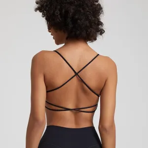 Square Neck Backless Sports Bras for Women