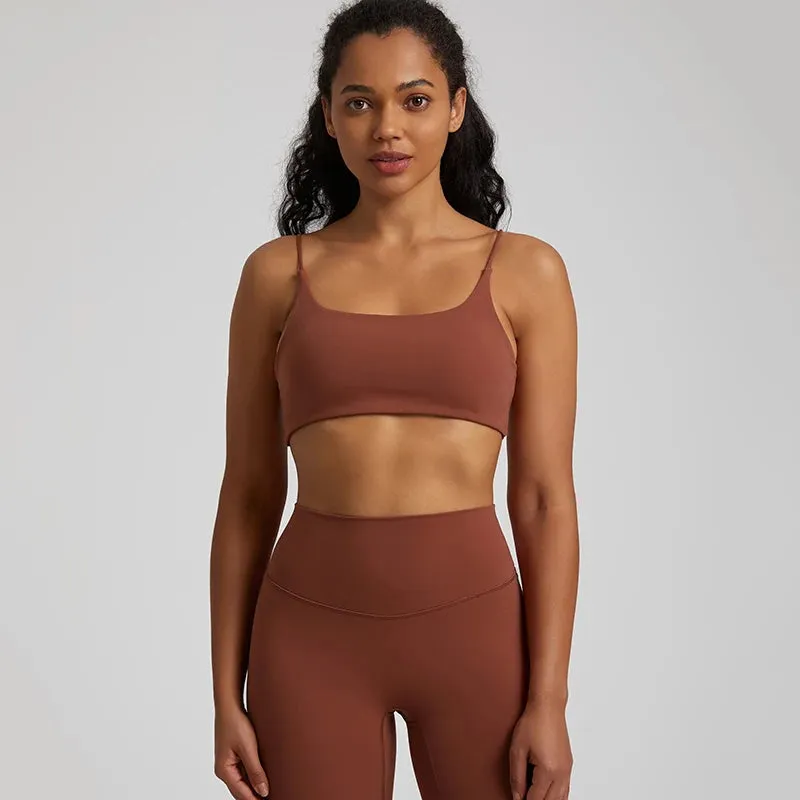 Square Neck Backless Sports Bras for Women