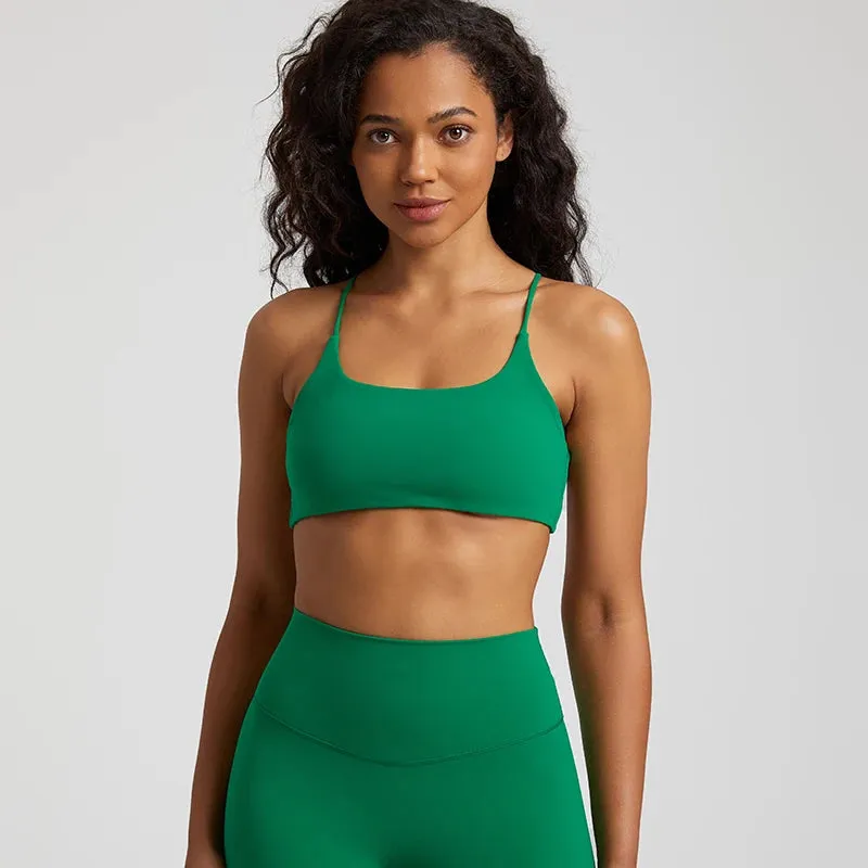Square Neck Backless Sports Bras for Women