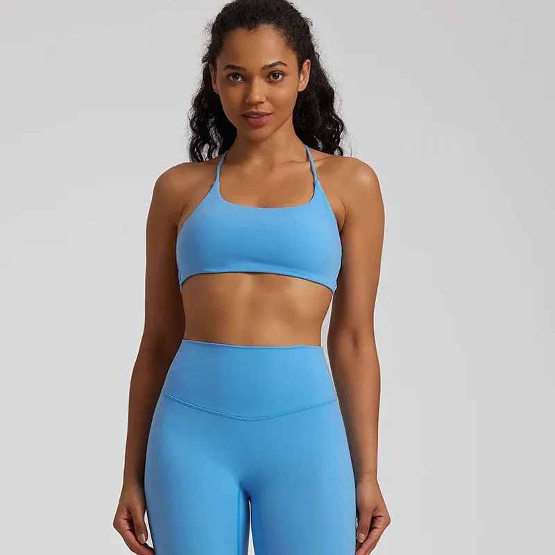 Square Neck Backless Sports Bras for Women