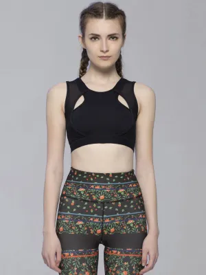 STRATUM BRA, BLACK/BLACK MESH