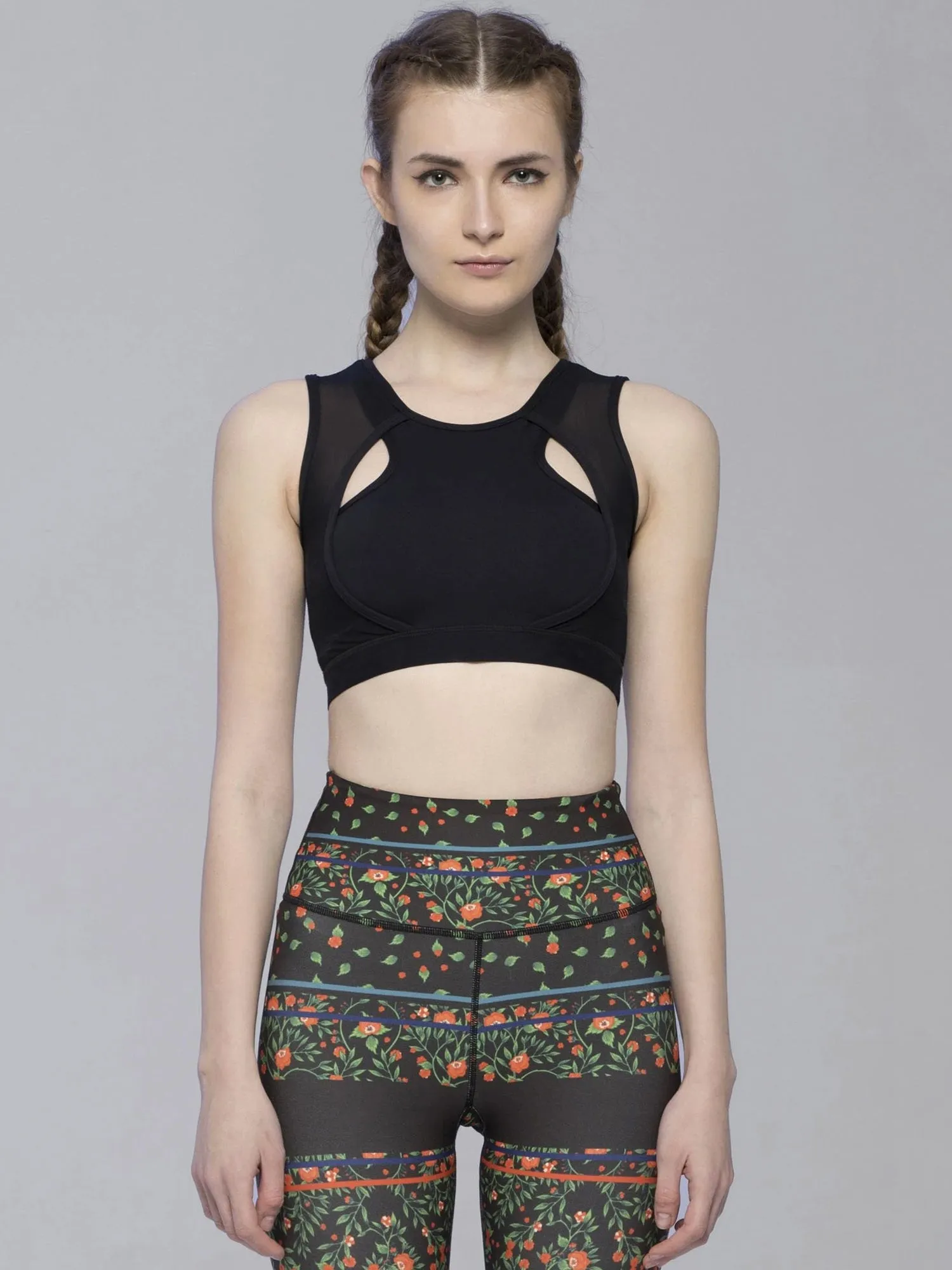 STRATUM BRA, BLACK/BLACK MESH