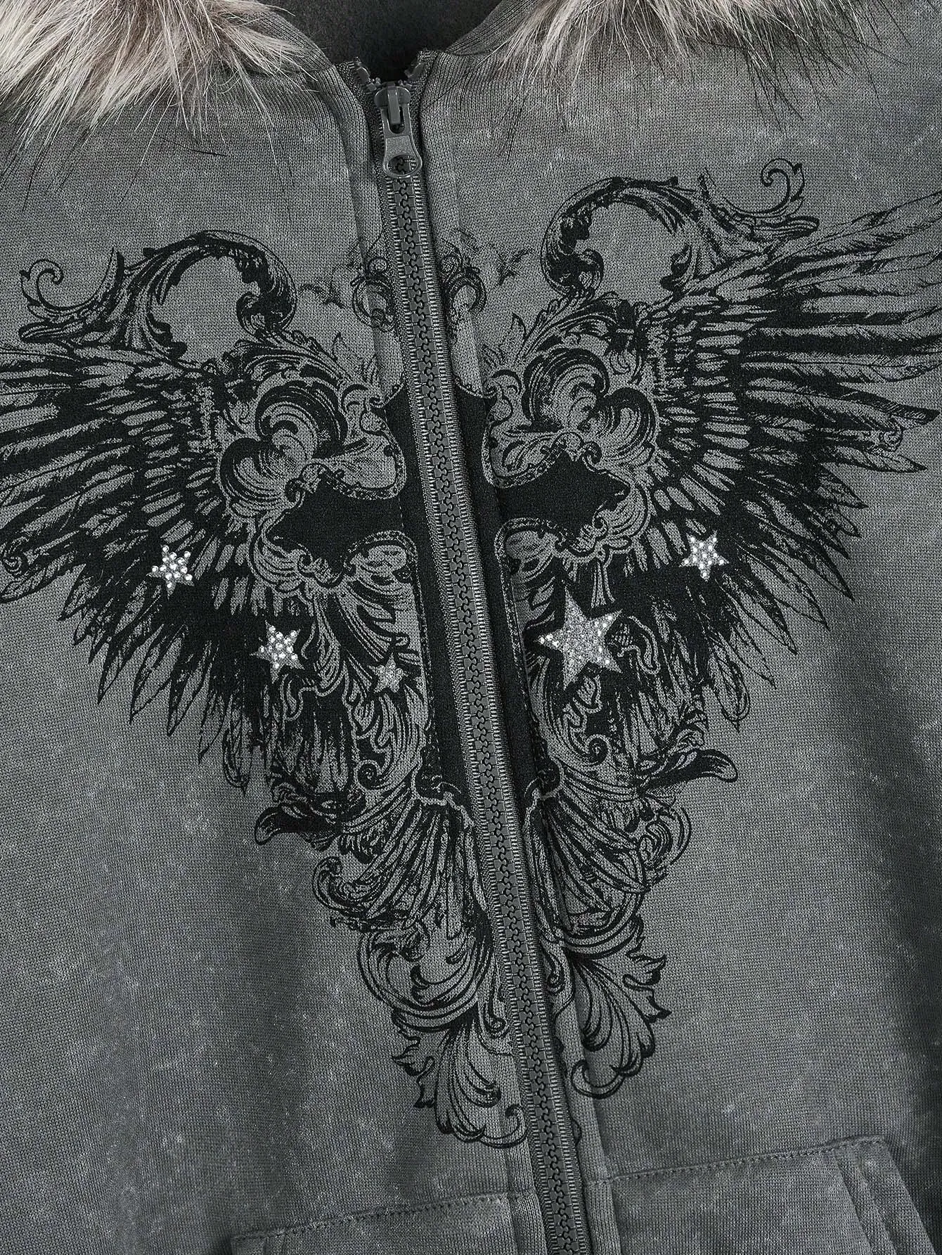 Sudadera Fairycore con Aplicaciones de Cristal