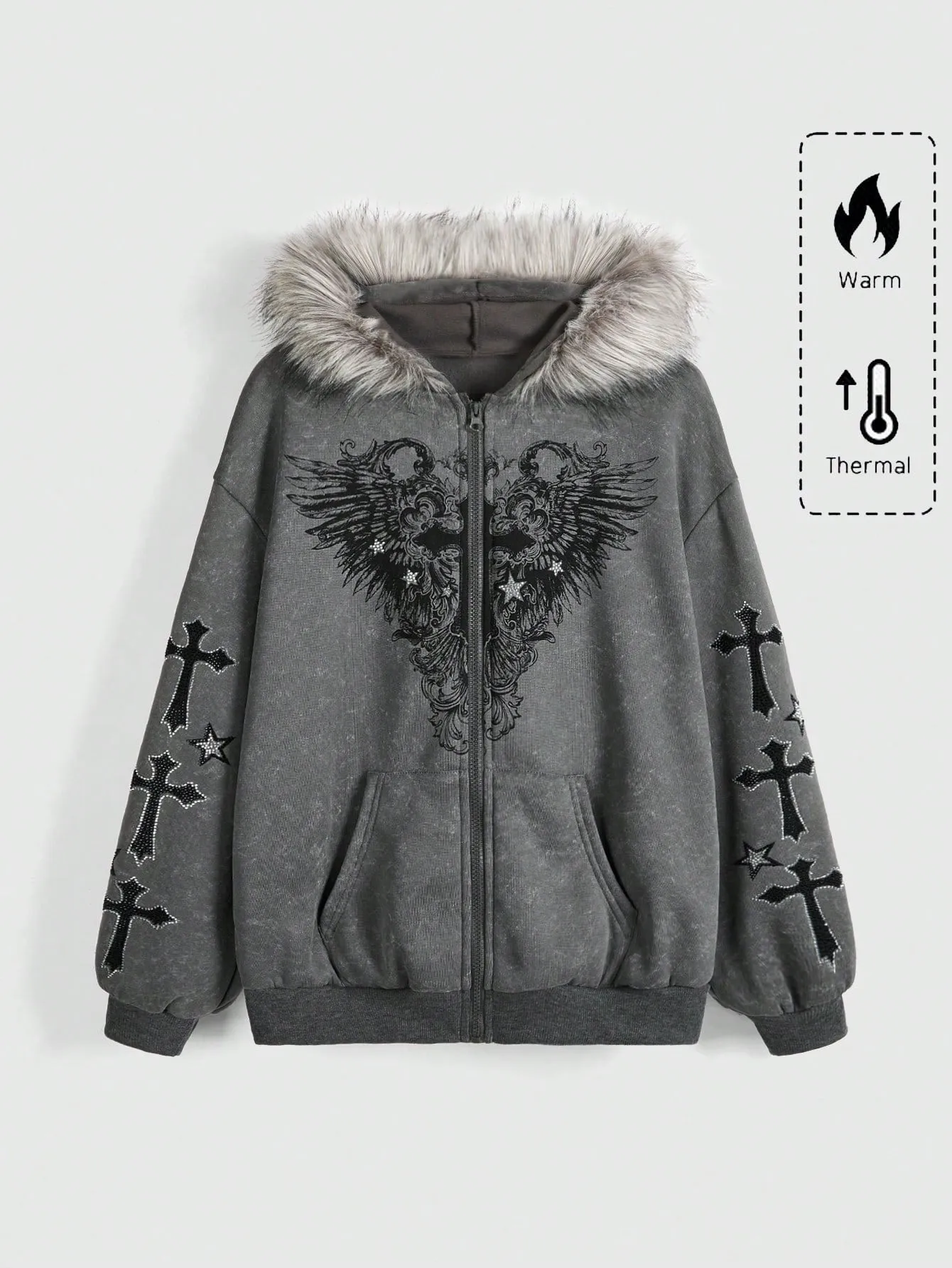 Sudadera Fairycore con Aplicaciones de Cristal