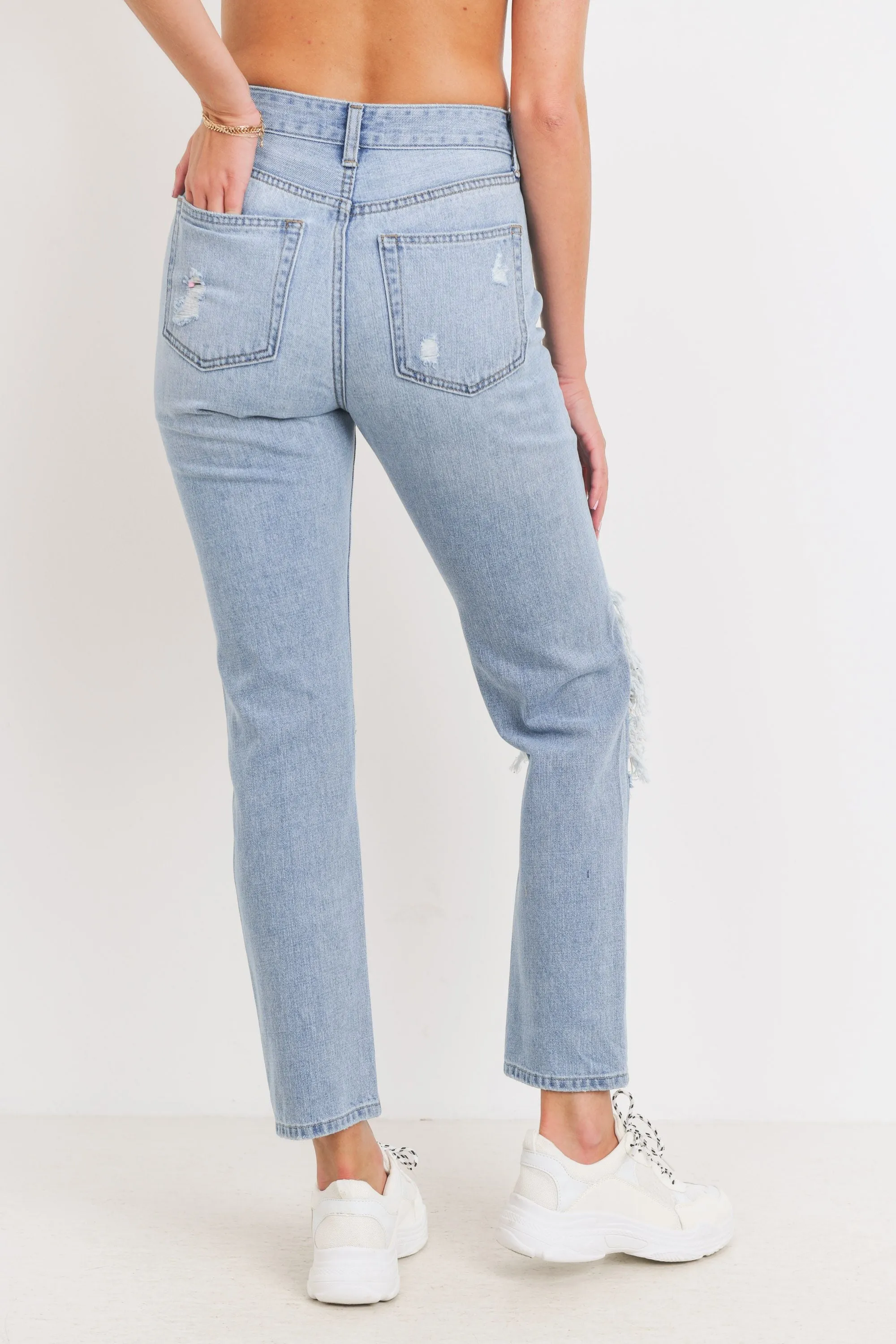 Super Distressed Girlfriend Jeans