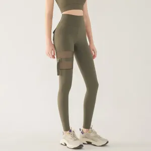 TeaseMe High-Waist Sheer Panel Strap Pocket Leggings