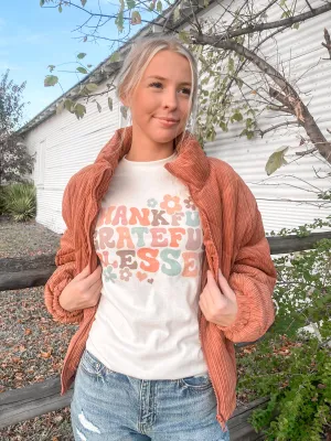 Thankful, Grateful, Blessed Long Sleeve Tee