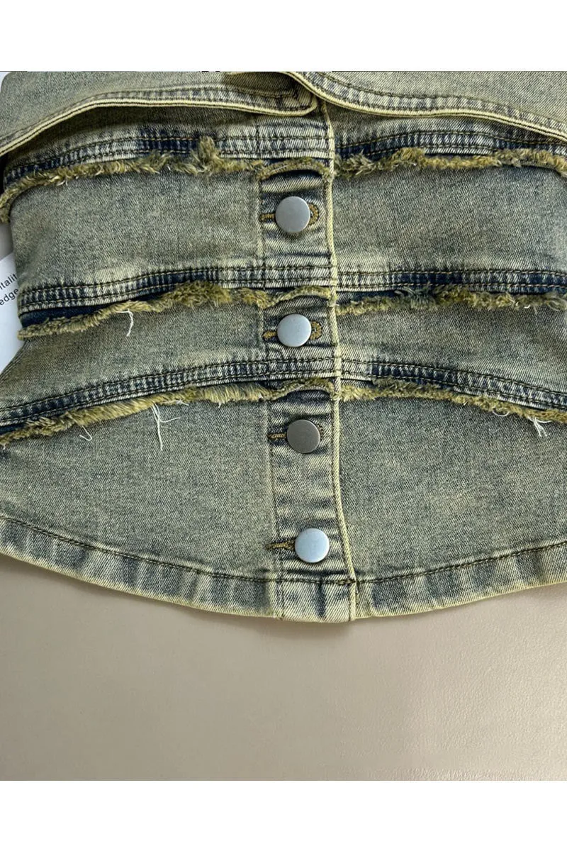 TN0172 Denim Tube Top