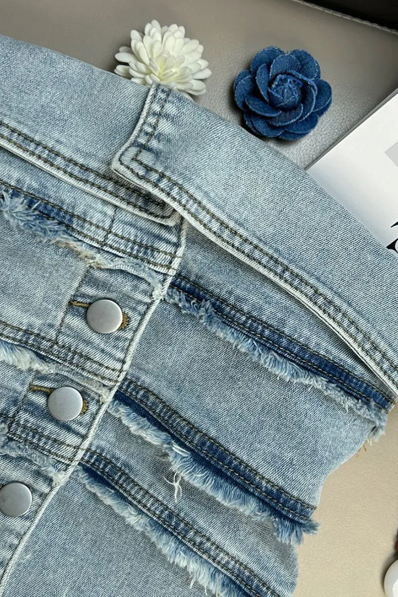 TN0172 Denim Tube Top