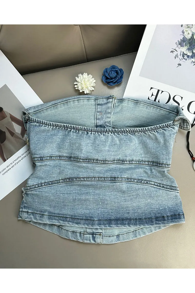 TN0172 Denim Tube Top