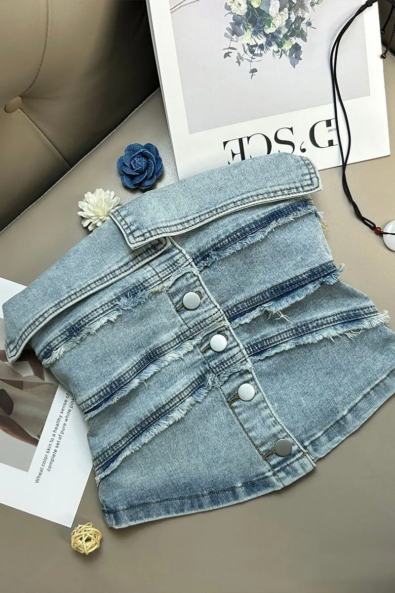 TN0172 Denim Tube Top