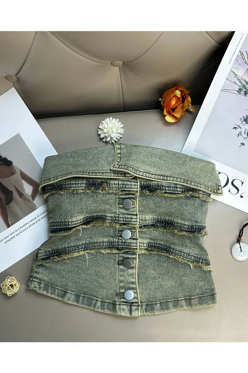 TN0172 Denim Tube Top