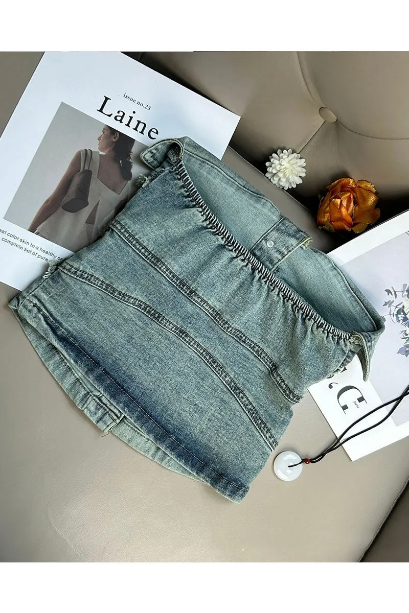 TN0172 Denim Tube Top