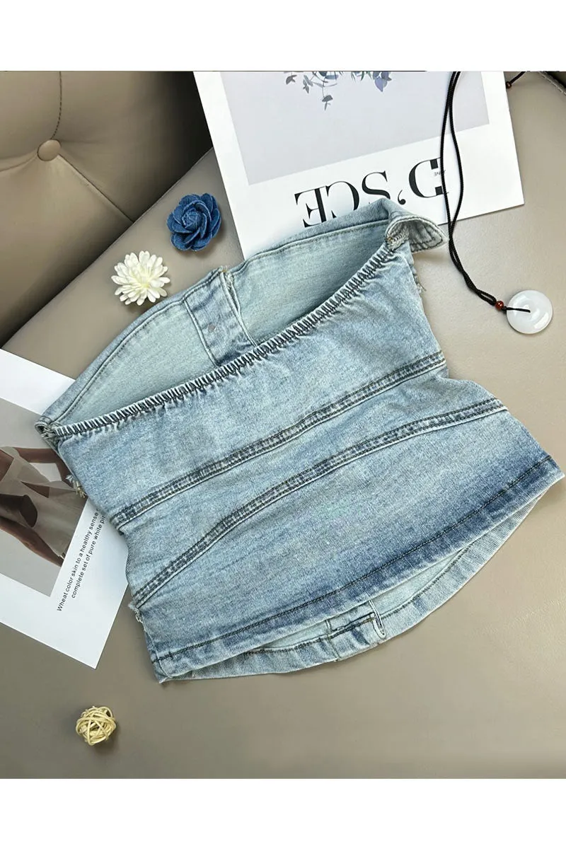 TN0172 Denim Tube Top
